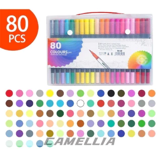 Caneta Brush Pen Kit Com 80 Cores com ponta dupla pincel estilo brushpen e ponta fina