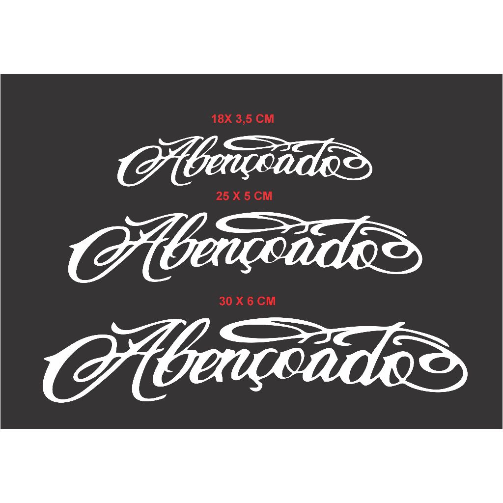 Adesivo ABENÇOADO para carro moto bicicleta Abençoado estilo osascorte ...