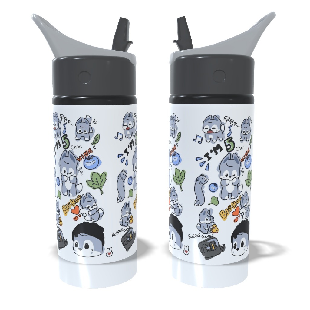 Garrafa Squeeze Stray Kids Coleção Exclusiva Mascotes Stay Kpop