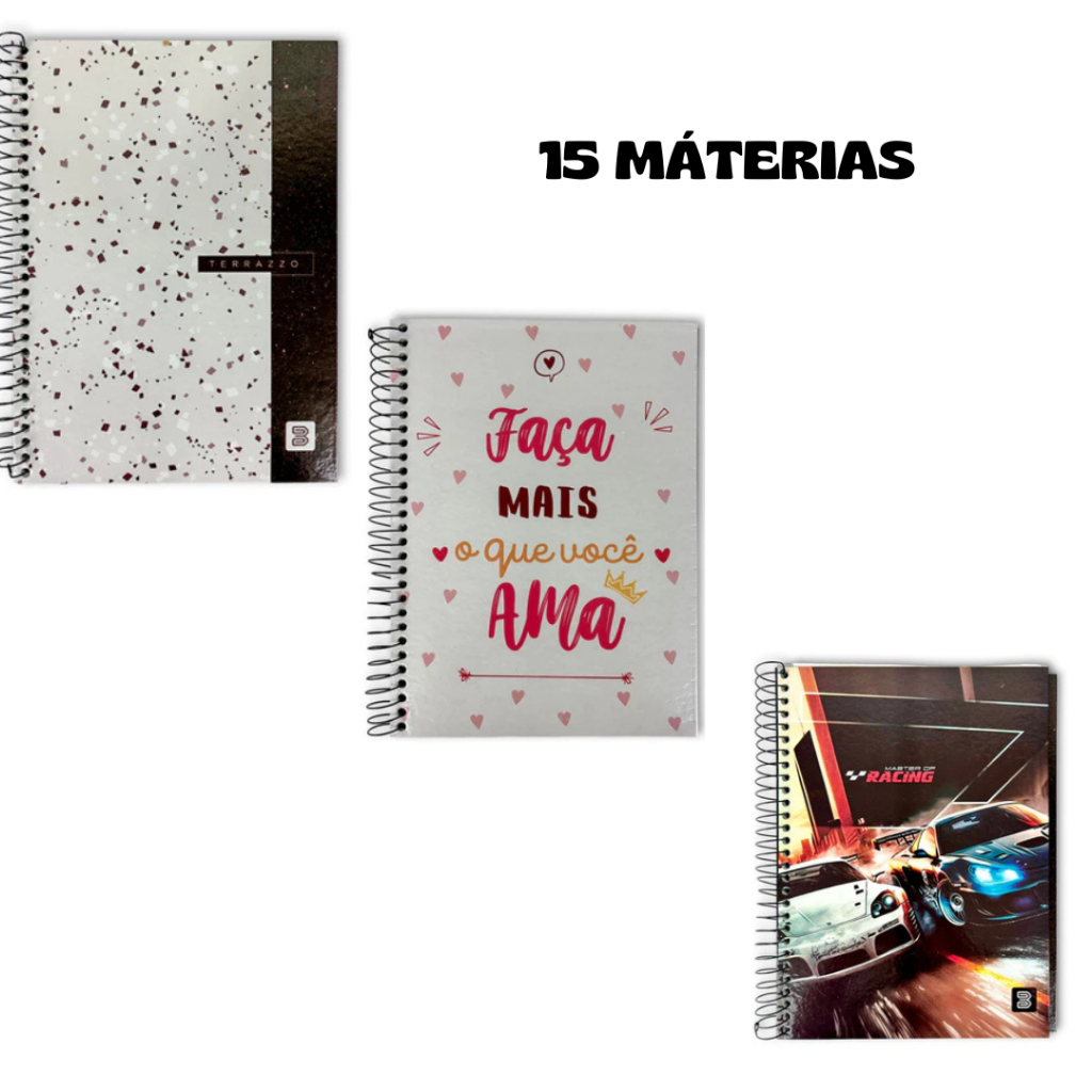 Cadernos Universitarios 15 Materias Varias Estampas SORTIDAS | Shopee ...