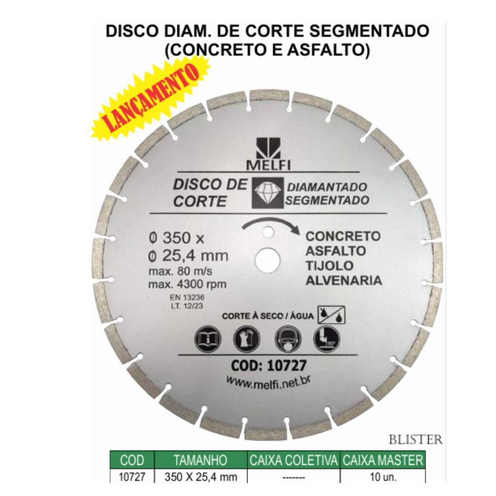 Disco Diamantado de Corte Segmentado 35cm Concreto Asfalto Disco Diamantado de Corte Segmentado 35cm Concreto Asfalto