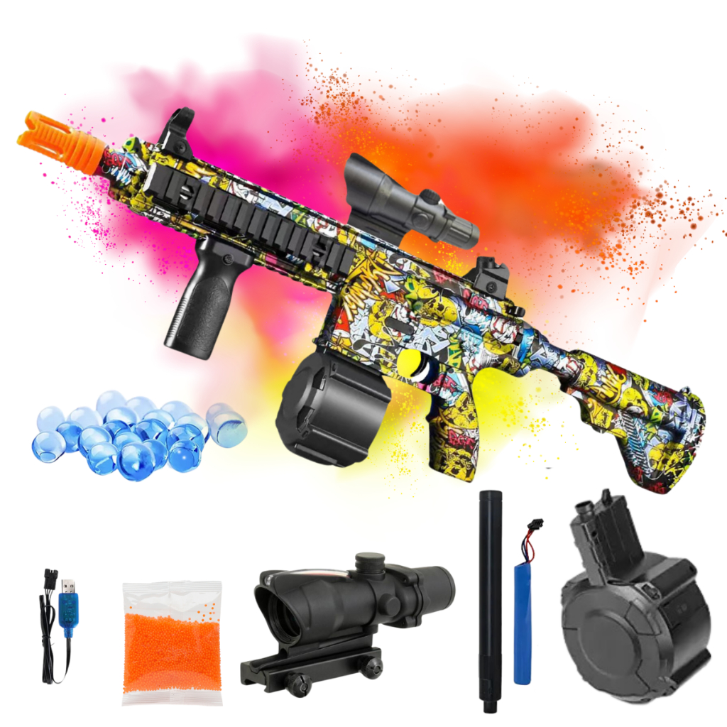 Arminha Rifle Brinquedo Arma Bolinha De Gel M416 Elétrica Automática Com 500 munição e Silenciador