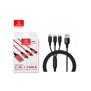 Cabo USB 3In1 Fast Charging Kapbom - KAP-201-3EMI