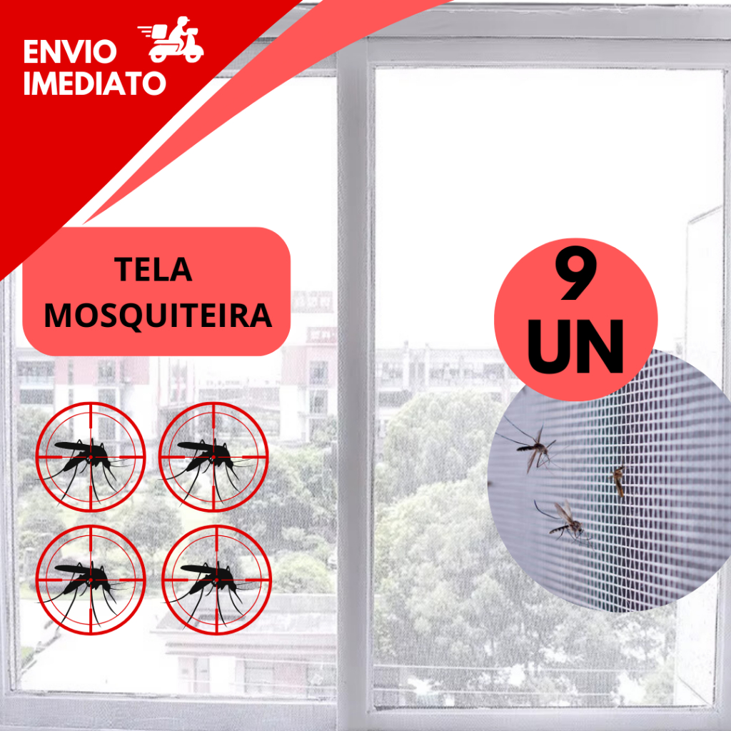 Kit 9 Telas para Mosquito Proteção Janelas Tam 1,30 x 1,50 Tela ...