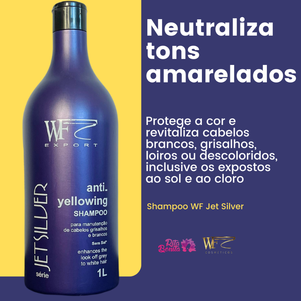 Shampoo Cabelos Brancos e Descoloridos WF Jet Silver 1L Shampoo Cabelos Brancos e Descoloridos WF Jet Silver 1L