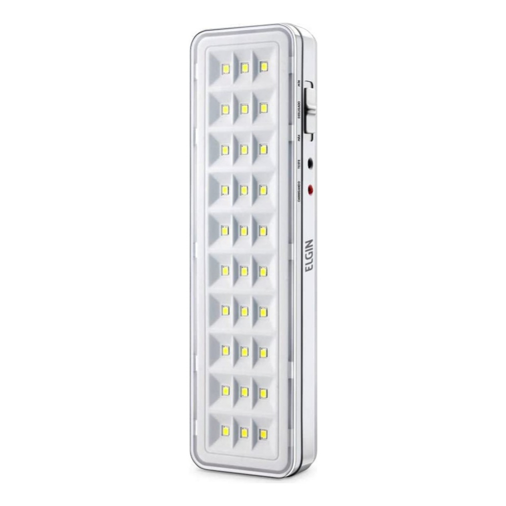 Luminária De Emergência Elgin Led Bateria Recarreg 110/240V Branco