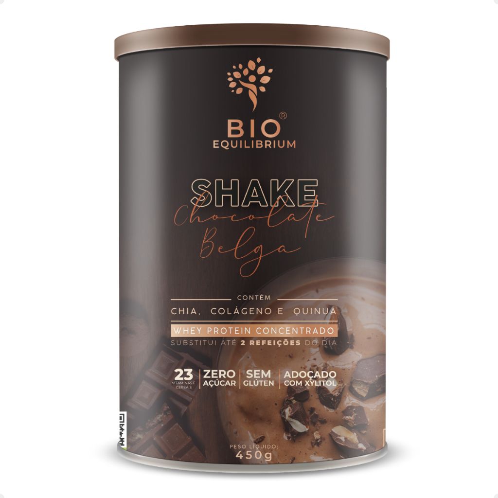 Shake em Pó Chocolate Whey Concentrado Chia Colageno Quinoa Xylitol ...