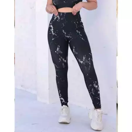 Calça legging estampa marmorizada fitness academia rajada