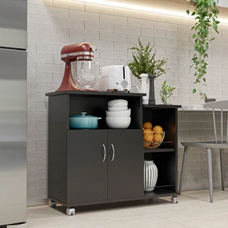 Fruteira Cozinha Com Rodinhas e Suporte para Microondas
