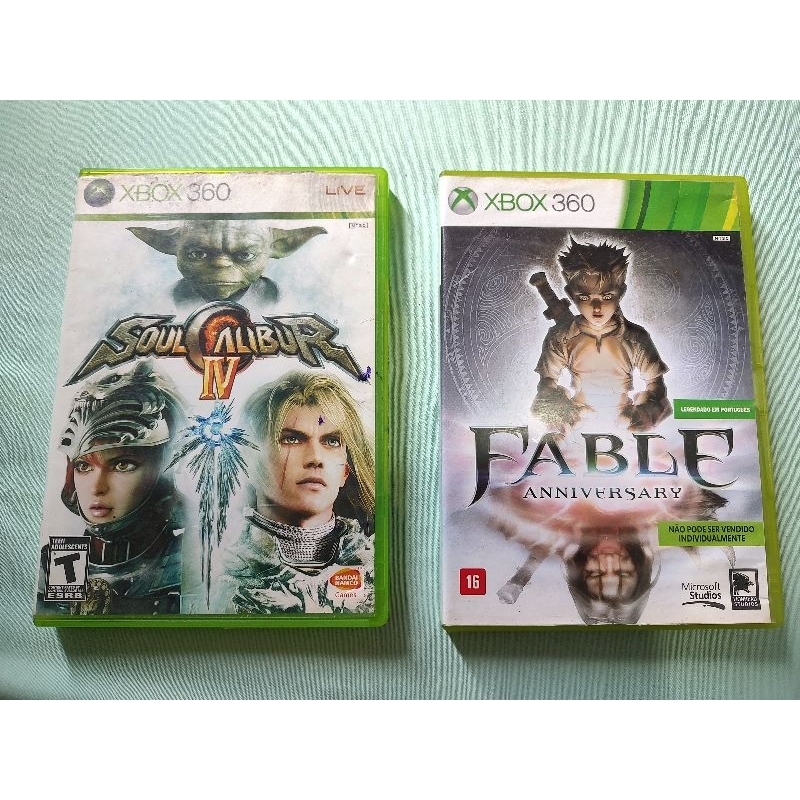 Lote Soul Calibur IV + Fable Anniversary Xbox 360 ORIGINAIS (Não testados)