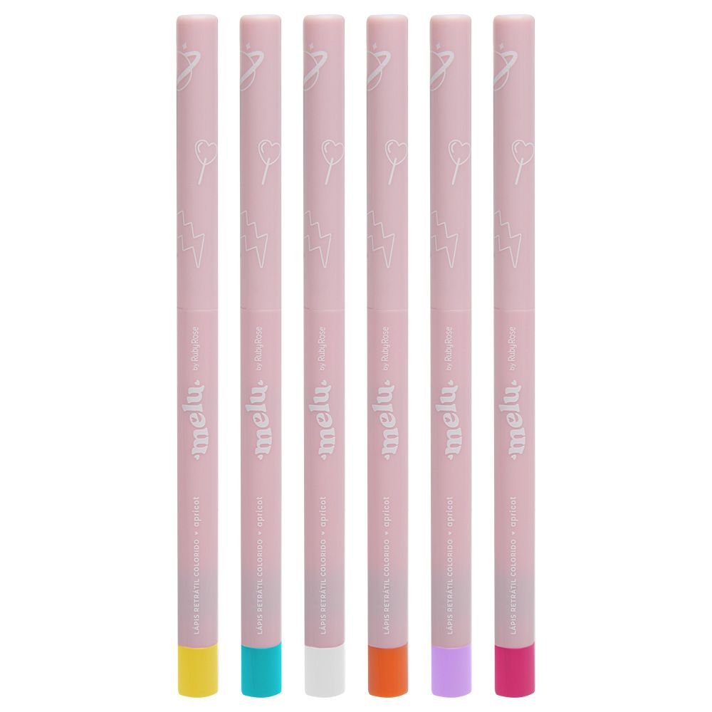 Lápis Retrátil Colorido Melu Ruby Rose | Shopee Brasil