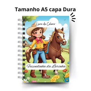 Livro de Colorir Infantil Fazendinha da Larinha Capa Dura tamanho A5 gramatura 120g  50 desenhos em Oferta na Shopee