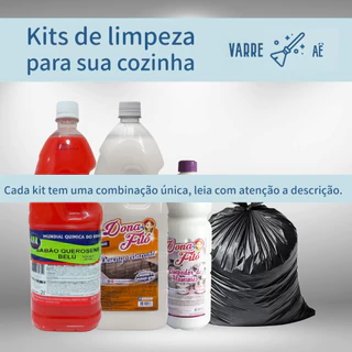 Kit Cozinha Limpa, Sabão Querosene, Desengordurante, Limpa Aluminios, Sacos para lixo em Oferta na Shopee