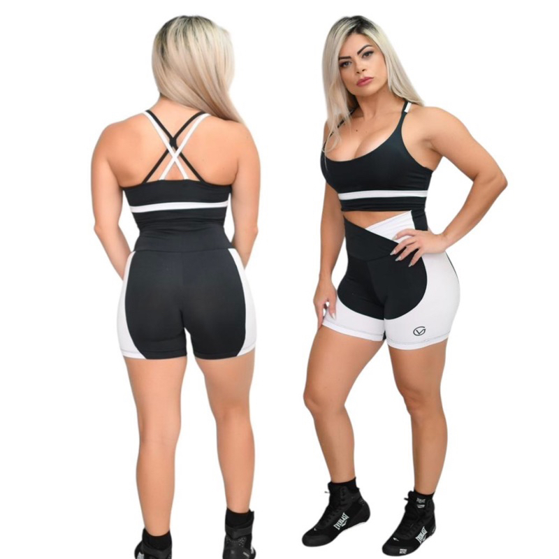 conjunto fitness 2 peças -zero transparência, suplex com elastano ...
