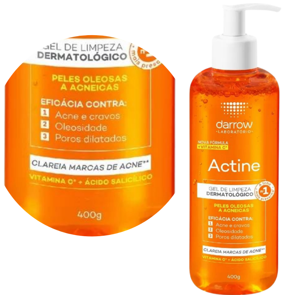 Actine Sabonete Liquido Facial 400ml Vitamina C Darrow Gel de Limpeza ...