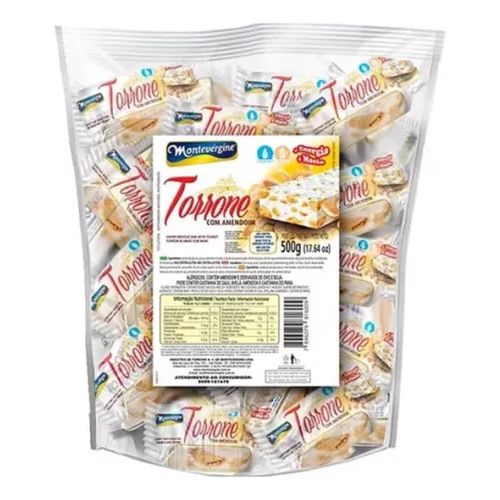 Mini Torrone com Amendoin Montevergine Pacote 500g | Shopee Brasil