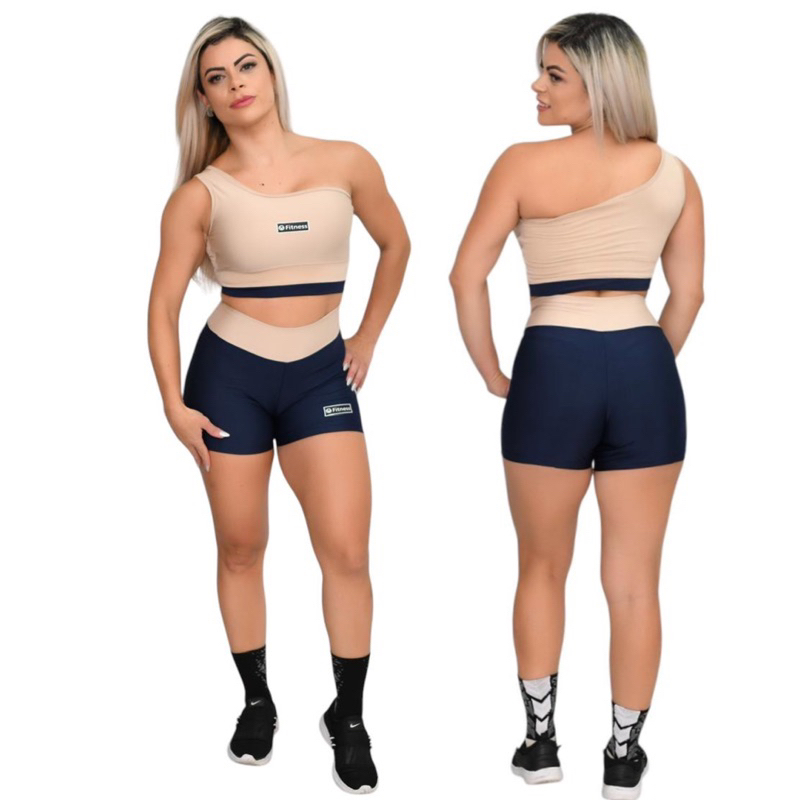 conjunto fitness 2 peças -zero transparência, suplex com elastano ...