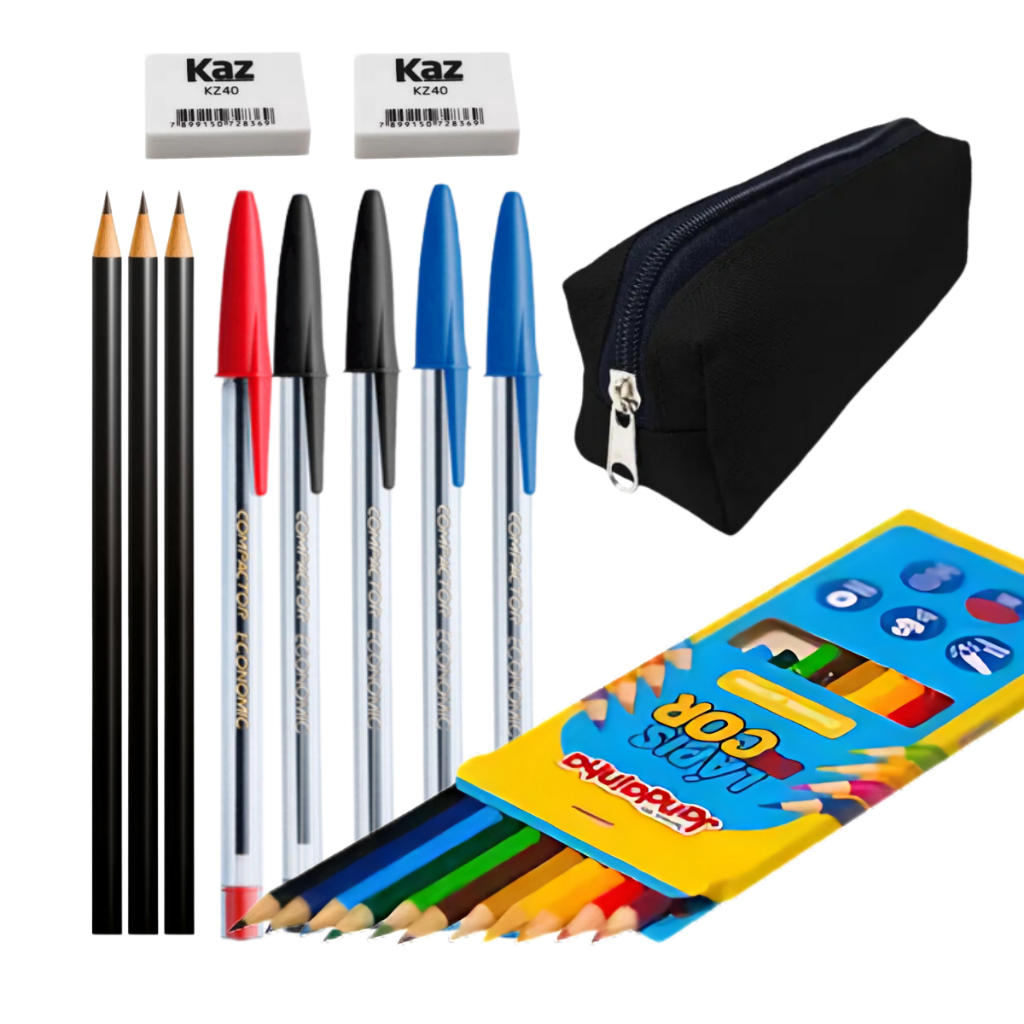 Kit Material Escolar Completo - 19 Itens Volta As Aulas Barato | Shopee ...
