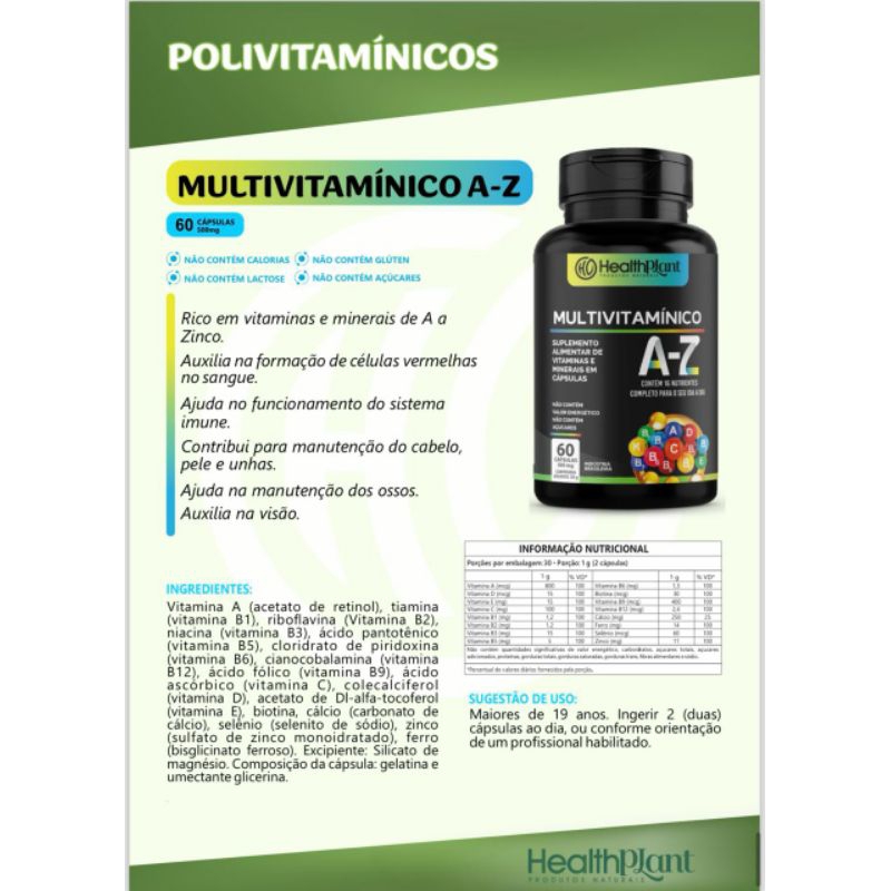 multivitaminico az 500mg 60 cápsulas | Shopee Brasil