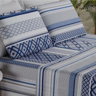 Jogo De Lençol 4 Peças Casal Queen Percal 400 Fios Estampado em Oferta na Shopee