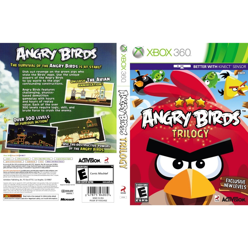 Angry Birds Trilogy para Xbox 360Lt com capa | Shopee Brasil