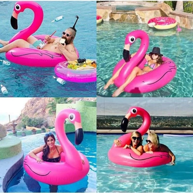 Boia inflável Flamingo 70 90 120 cm piscina praia
