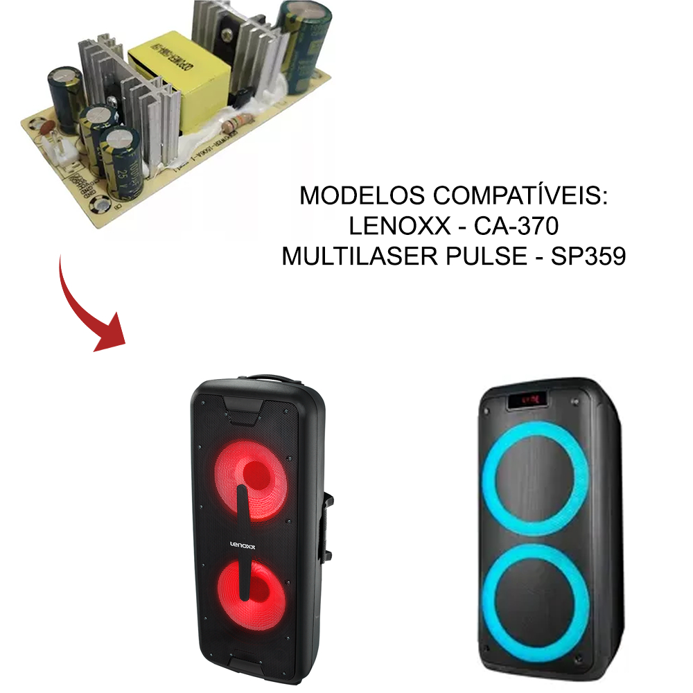 ボール ABSOLUTE POWER 15P Placa Fonte Qdpower-1506a 15v Caixa Amplificada Ca370 Sp359