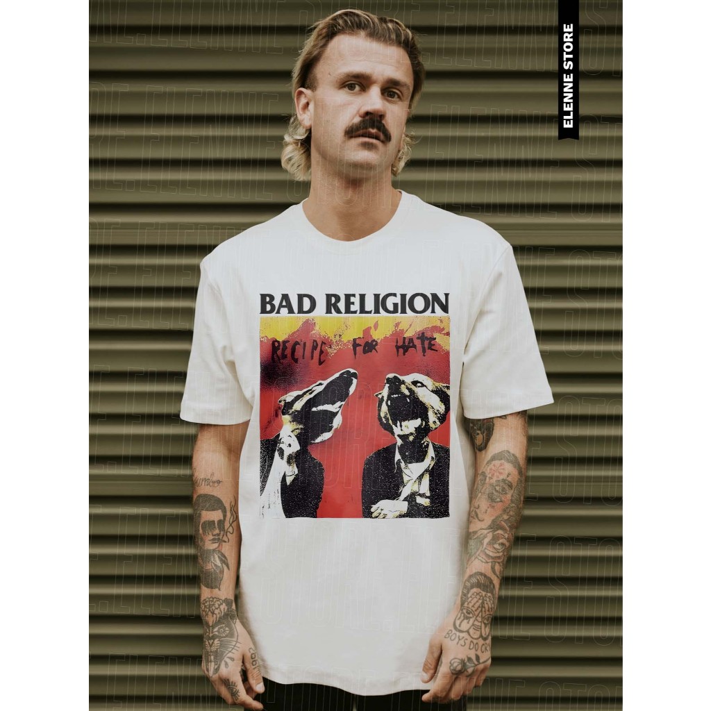 Camiseta Unissex 100% Algodão Estampada Bad Religion Street Wear