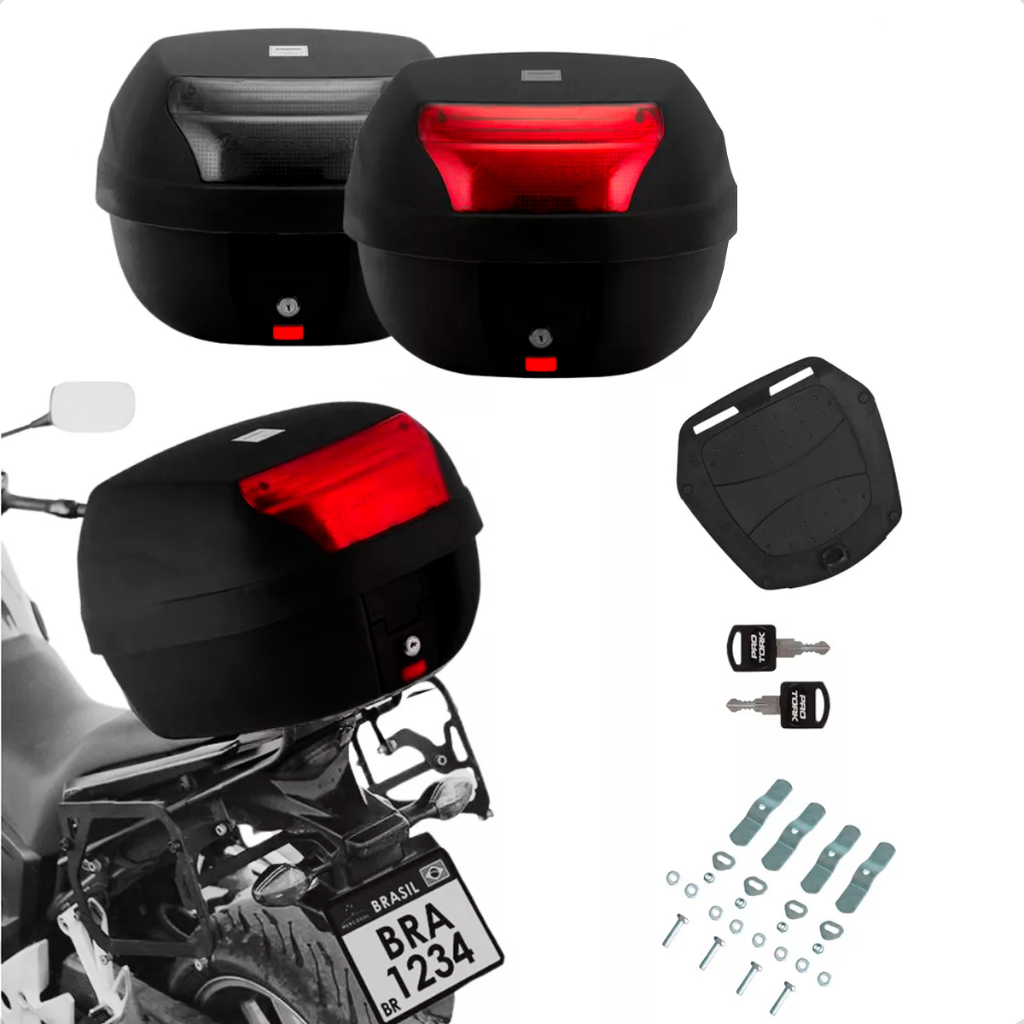 Bauleto 28 Litros Moto Traseiro Universal Removivel Pro Tork