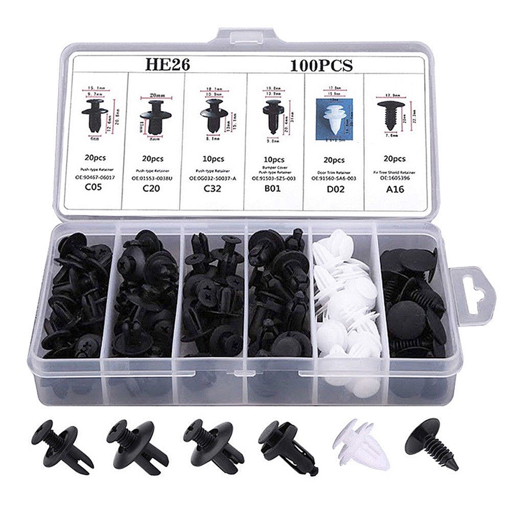 100 Pcs auto fastener Clipe Mista Corpo Do Carro push Pino Retentor rivet stops Guarnição Da Porta Painel kit