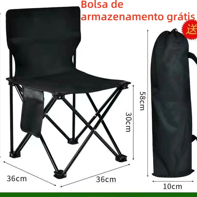 Cadeira de pesca para acampamento, praia, viagem, lazer, dobrável, pequeno banco