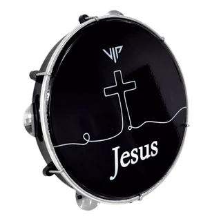 Pandeiro Profissional 10 Pol Pele Leitosa Preto Vip Jesus P10-JESUS1-SP - 60166 em Oferta na Shopee