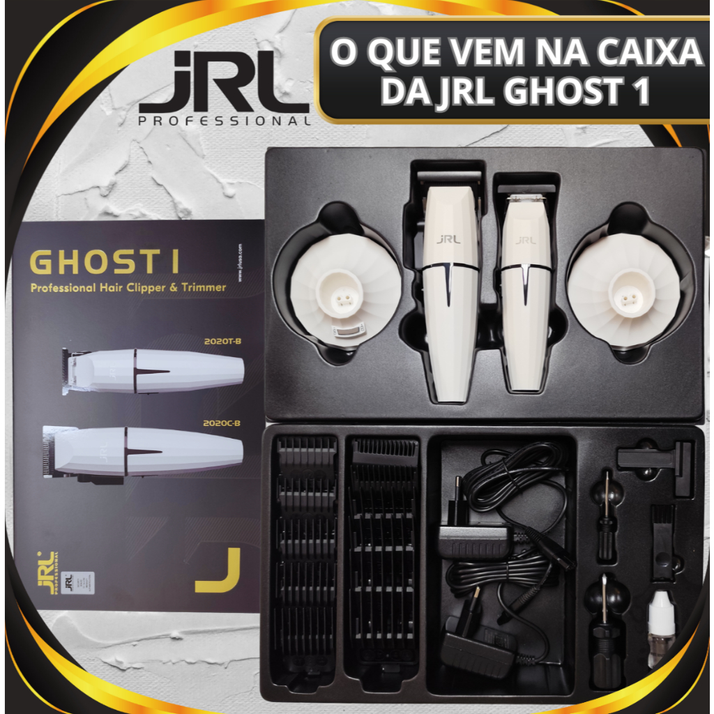 JRL GHOST I ヘアクリッパーセット Combo Jrl Ghost 1 Máquina De Corte E Acabamento JRL Profissional