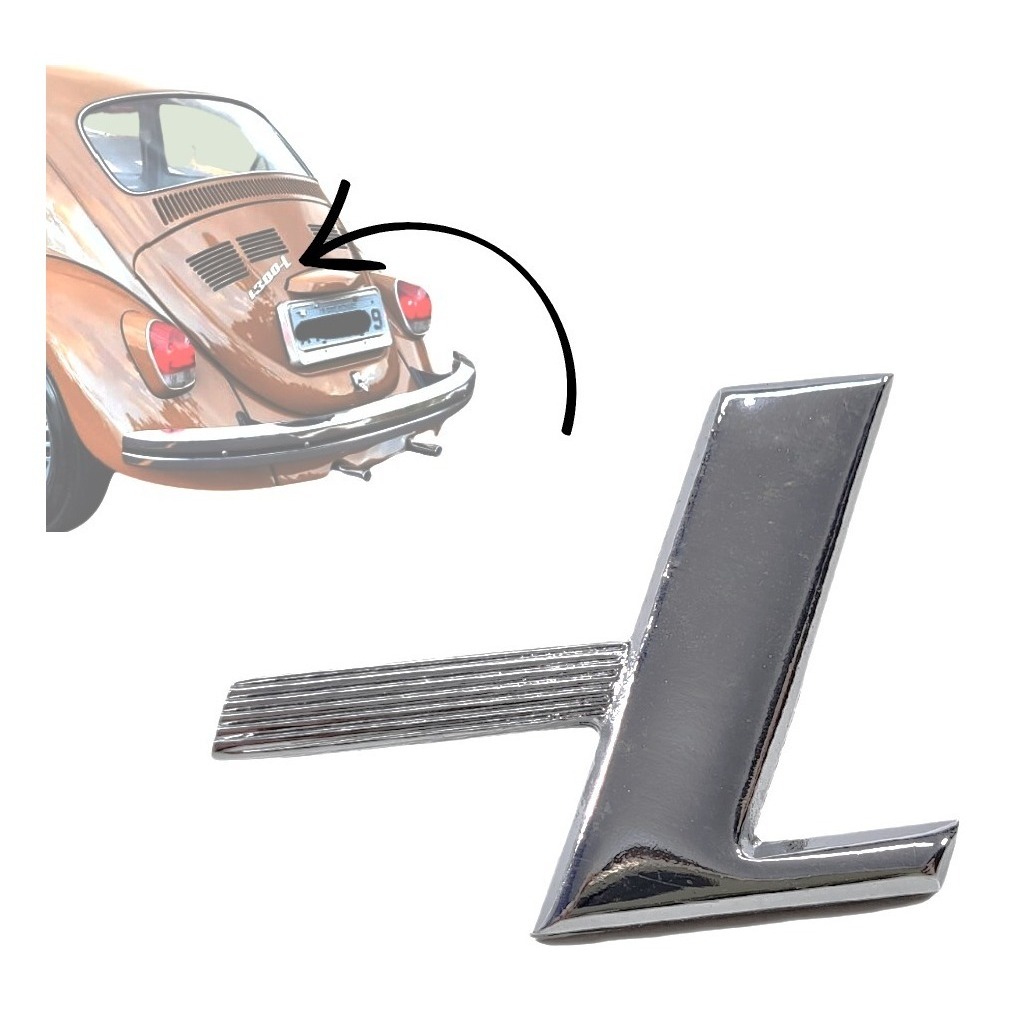 Emblema Letra L Em Metal Da Tampa Do Motor Do Fusca 1300l L | Shopee Brasil