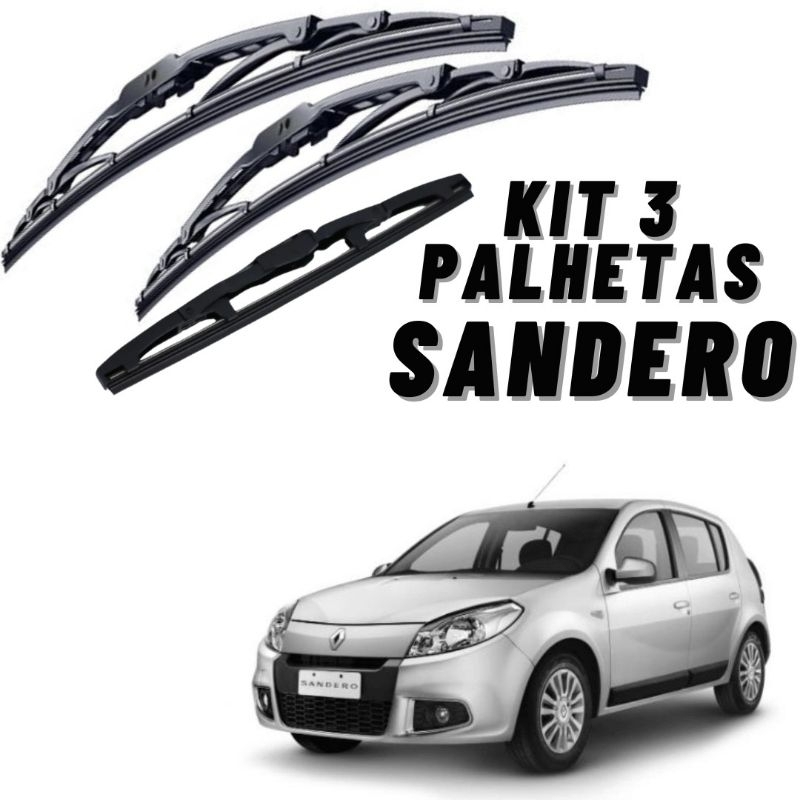Kit 3 Palhetas de Ferro Parabrisa Original Renault Sandero (2007 até ...