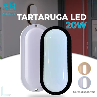 Kit 4 Luminária Arandela Tartaruga LED 20W Bivolt | Preto ou Branco | Luz Branca ou Luz Quente | A Prova D'Água
