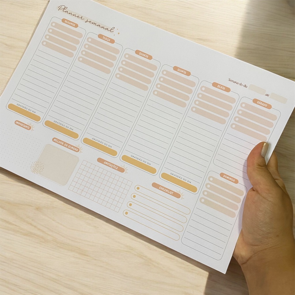 Bloco Planejador Semanal Planner Sem Data | Shopee Brasil