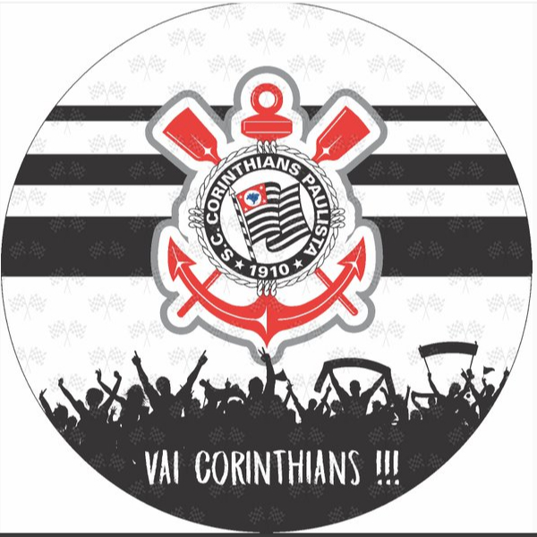 PAINEL DE FESTA DO CORINTHIANS REDONDO SUBLIMADO NO TECIDO COM ...