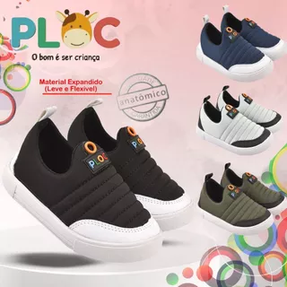 Tênis Ploc Street Calce Fácil Slip On Flat Anatômico Preto com Branco em Oferta na Shopee