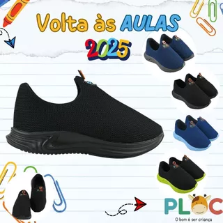 Tênis Infantil Menino Meia Calce Fácil Leve Flexível Confortável Anatômico PLOC P26 em Oferta na Shopee