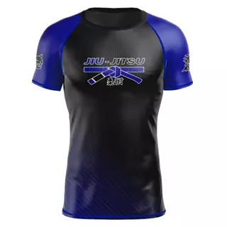 Rash Guard Jiu-Jitsu Manga Curta Azul Segunda Pele Qualidade