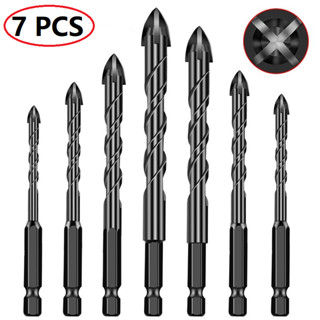 Kit 7 Brocas de carboneto Triangular Titânio Profissionais 3-12mm Para Fura Tudo