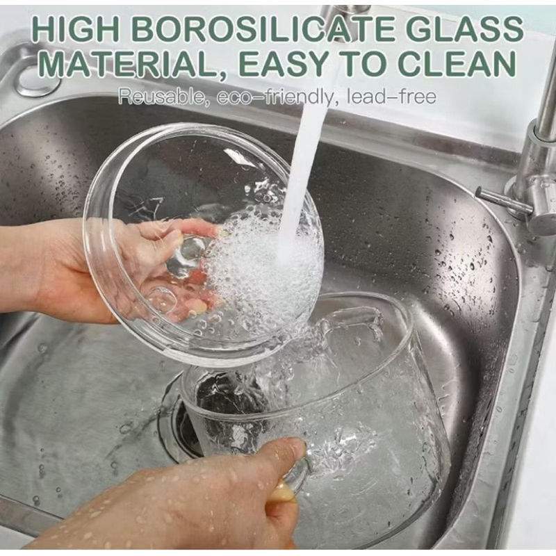 panela de vidro Borosilicato 1,5L pode ir ao fogo cozinha mesa posta |  Shopee Brasil