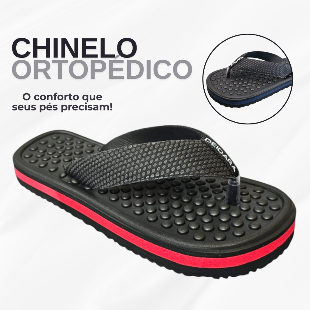 Chinelo Feminino Ortopédico Sandália Massageadora Super Leve e ...
