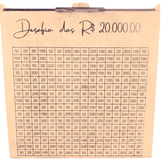 Caixa cofre desafio 20 mil desafio 200 depositos caixa dinheiro moedas cédulas urna  vinte mil M1 em Oferta na Shopee