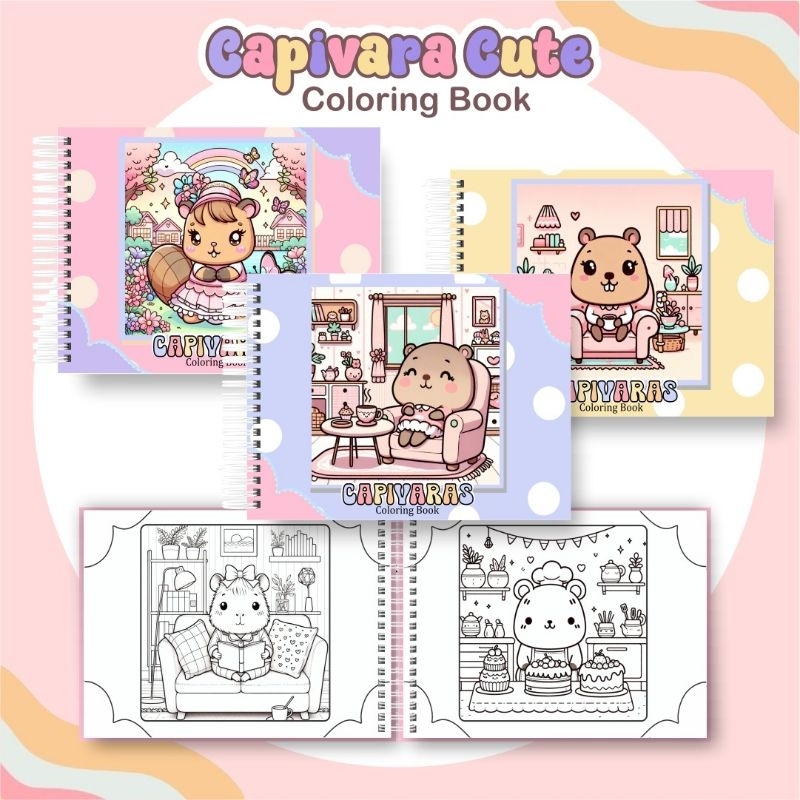 Livro de colorir capivara cut. Estilo Bobbie Goods | Shopee Brasil