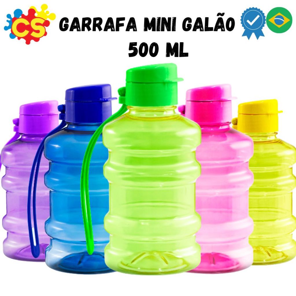 Kit 20 Garrafa Mini Galão 500 mL- Garrafa de água | Shopee Brasil