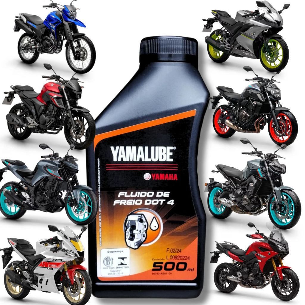 FLUIDO FREIO ORIGINAL YAMAHA DOT 4 YAMALUBE 500ML FACTOR FAZER 150 FZ25 CROSSER 150 XTZ LANDER 250