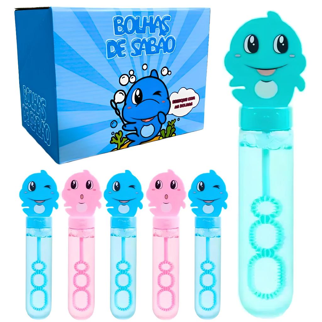 Kit 50 Brinquedo Infantil Bolinha Bolha De Sabão Tubarão Shark ...