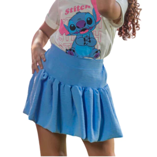 saia feminina juvenil Balonê azul